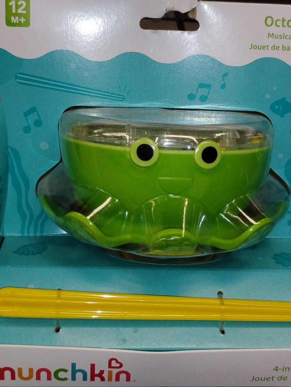 Munchkin Bright Green Octopus Musical Bath Toy